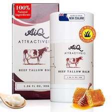 Grass Fed Ethically-Sourced Beef Tallow for Skin  Stick with Vitamin E, Raw Hone