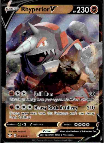 Rhyperior V 095/189 Holo Ultra Rare Darkness Ablaze Pokemon Near Mint