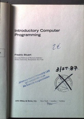 Introductory computer programming Stuart, Fredric: