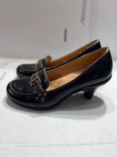Sofft Cordelina schwarz Leder Schnalle Halbschuh Absatz Damengröße 7 M - Bild 2 von 9