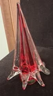 Vintage Murano Glass Christmas Tree Figurine - Red & Clear Art Glass - Made...