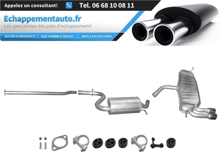 Ligne échappement kit Audi A3 1.4 TFSI 92kW silencieux arrière complet 2007-2012