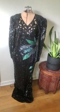 Alyce Designs Floor Length Sequin  Beaded Gown