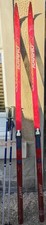 Vintage Karhu Lahti 220cm Cross Country Skis 1970s 1980s Cable Bindings & Poles