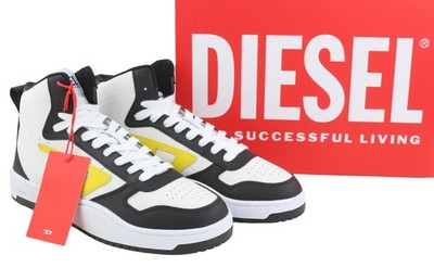 Diesel S-Ukiyo V2 Mid Herren Sneaker EU44 Weiß Rindsleder Schnürer UVP215*