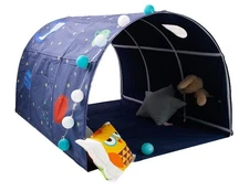 Children's Cabin Twin Size Bed Tunnel Tent Kid Dream Pop Up Canopy- SPACE