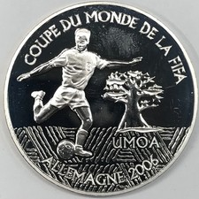 2004 W African States Silver 1000 Francs Fifa 2006 World Cup Football/Soccer