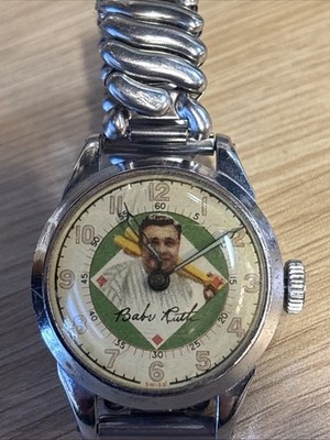 Vintage Babe Ruth EXACTA TIME 1940 s Original Antique Winding Wristwatch Works