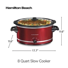 Hamilton Beach 8-qt. Metallic Slow Cooker, Simple to Clean
