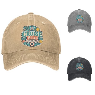 Cruise Life Vibes Vacation Travel Tropical Graphic Cotton Baseball Cap
