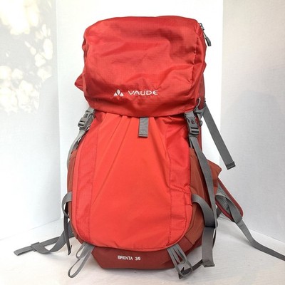 Vaude Brenta 35 Liter Backpack Framed Hiking Camping Orange Hydration Rain Fly