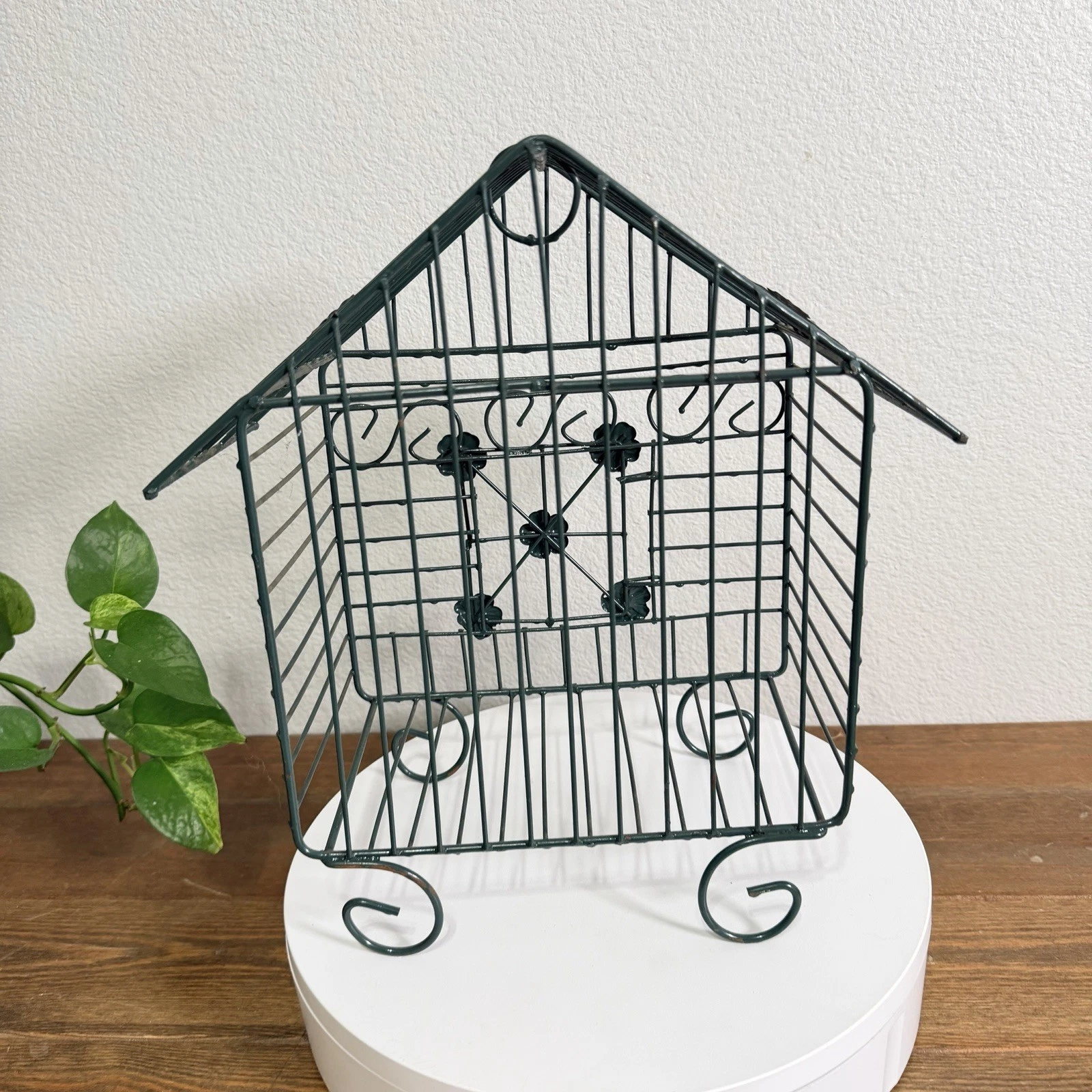 Vintage Green Decorative Bird Cage House Green