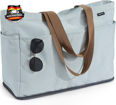 GAGAKU Strandtasche XXL Mit Kühlfach, Wasserfest Beach Bag Mit Reißverschluss   