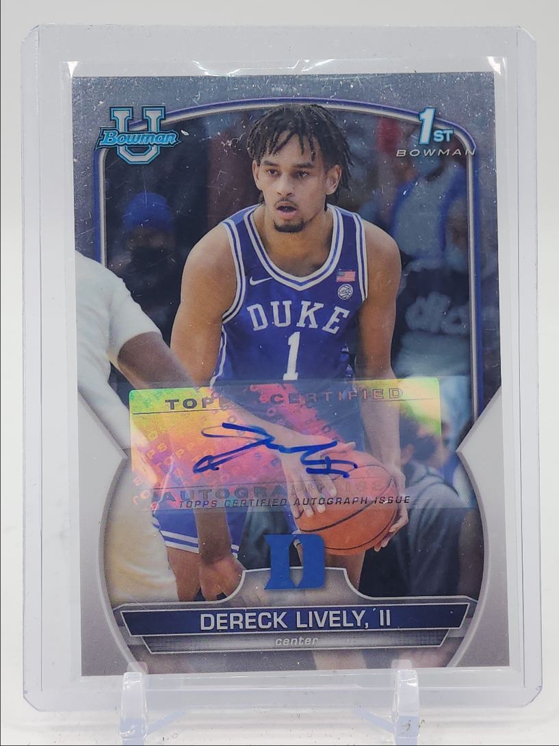 DERECK LIVELY II 2022-23 BOWMAN UNIVERSITY CHROME 1ST AUTOGRAPH AUTO Q3641