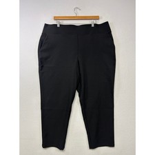 Business Casual Nine West Womens XXL Black Straight Ankle Pull On Pants Career
