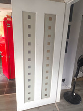 White Traditional 6 Panel Glazed Internal Single Door 200cm Clear Glass