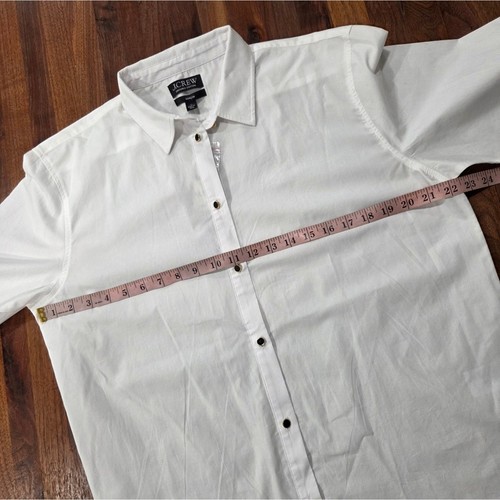 J. Crew Garçon Tuxedo Shirt Cotton Poplin BV830 French Cuff Enamel Buttons Sz 12 - Picture 10 of 10
