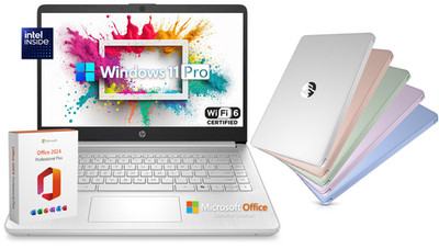 2026 HP Laptop Computer 14'' 4-Core Intel CPU 8GB RAM 628GB Storage Office Pro