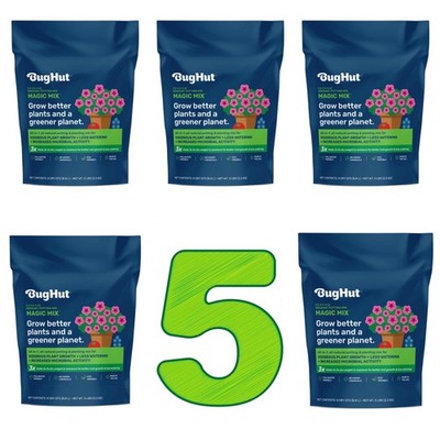 5- BugHut Magic Mix Organic Potting Soil 8 Dry Qt 5 Lbs Indoor Outdoor Plants
