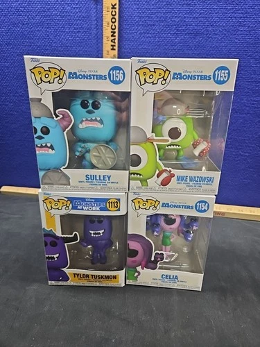 Monsters Inc.  -  Funko Pop Lot Of 4 - Disney Pixar -Celia, Sulley,Mike,Tylor