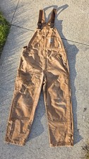 Vintage Carhartt FR Flame Resistant Bib Overalls 36x30 Brown Duck Distressed
