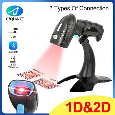 2D QR Code USB Wired Handheld Reader & Mini 1D Laser/2D Wireless Barcode Scanner