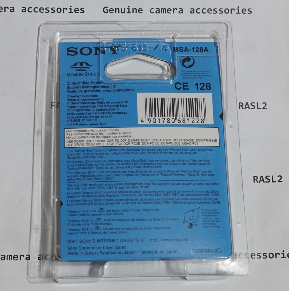 Genuine Sony Memory Stick OLD MS, 128MB MSA-128A for Vintage Camera / camcorder - Image 3 of 3