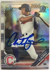 Christian Cairo Indians Signed 2019 Bowman Draft Chrome Refractor BDC-195 COA