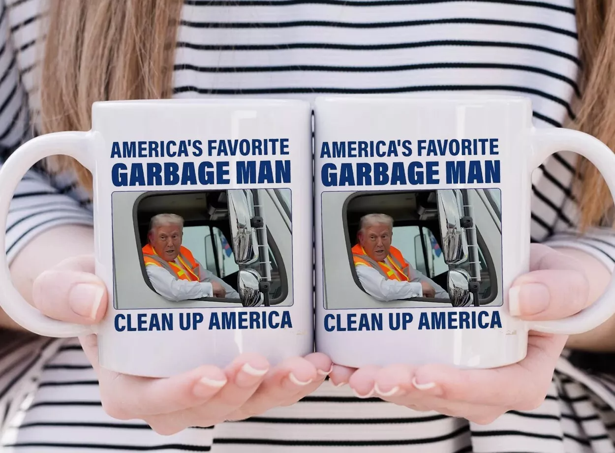 Trump garbage man in trash truck Mug, MAGA garbage for Trump Coffee Mug