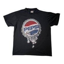 Vintage Pepsi Logo Promo Shirt Bottle Cap Puffy Print Size Medium 50/50