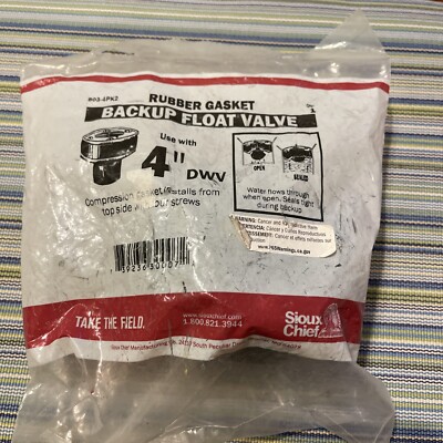Sioux Chief 803-4PK2 / 4  Rubber Gasket Backup Float Valve Model 803-4PK2