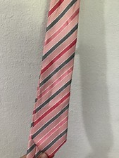 Geoffrey Beene Men  s 30  Neck Tie Pink Stripes Polyester Tie Business Formal