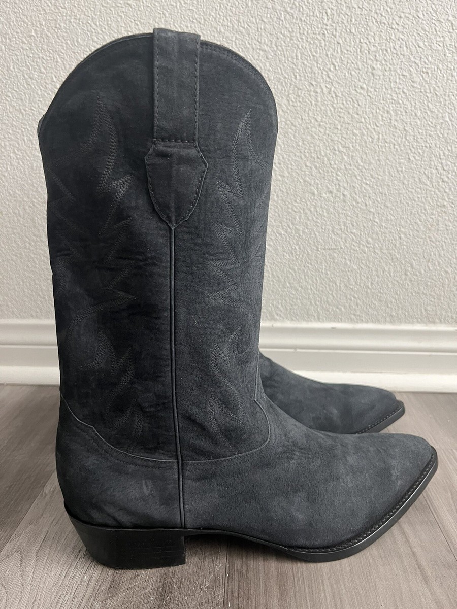 Max Leather | Black Suede Cowboy Boot Men