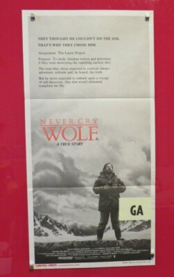NEVER CRY WOLF ORIGINAL 1983 CINEMA DAYBILL POSTER Charles Martin Smith DISNEY