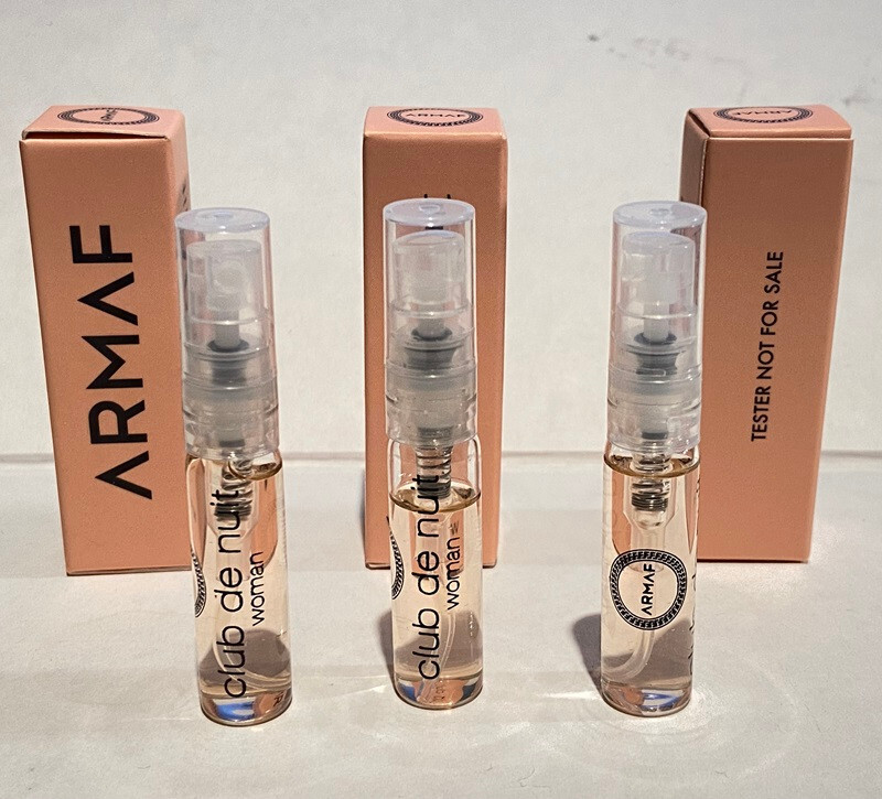 3X Armaf Club De Nuit Women Sample Vial *Eau De Parfum* Spray With