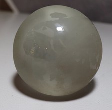 Clear Glass Etched Globe Paperweight 3 World Map Continents Oceans