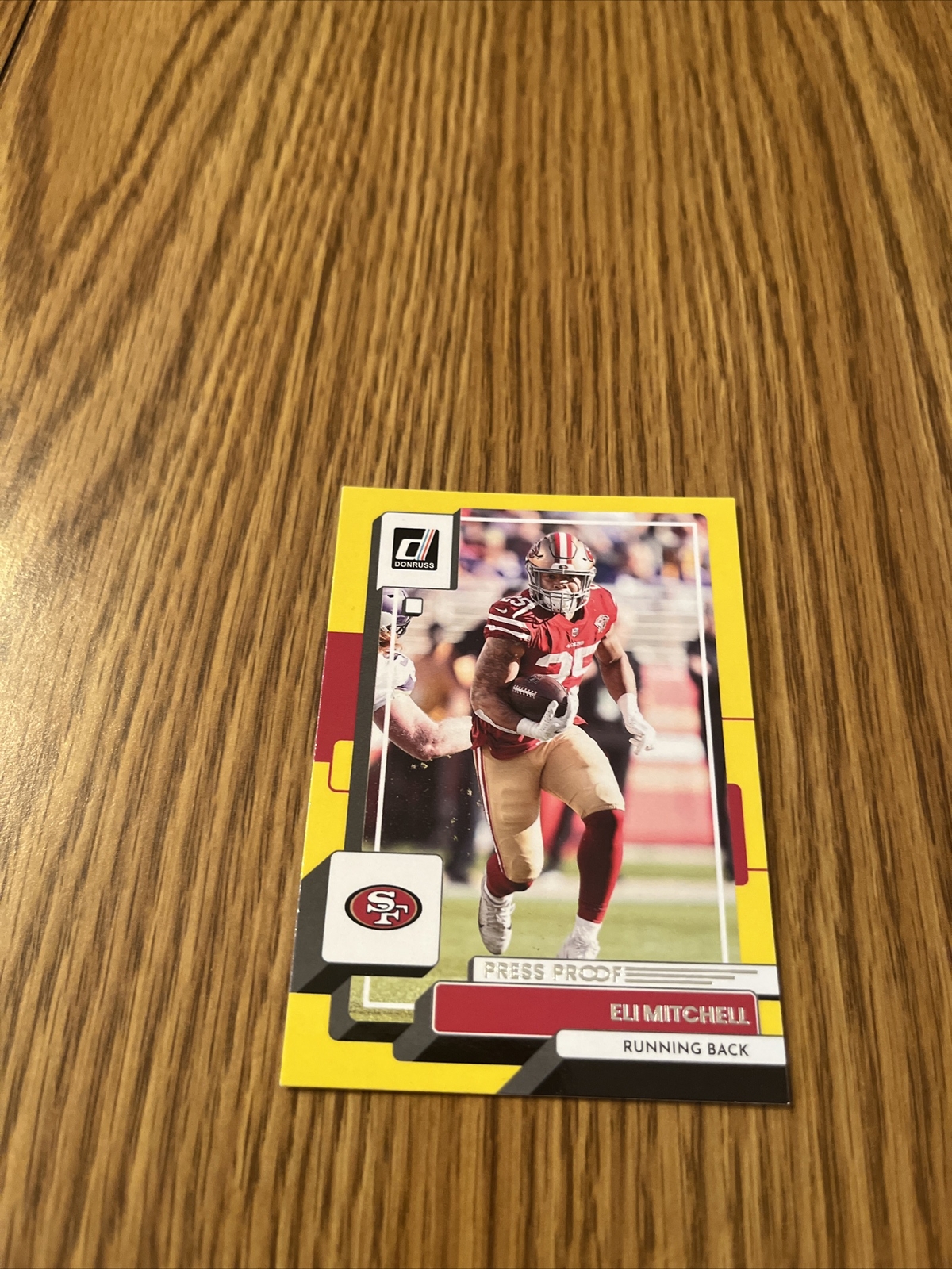 2022 Donruss Eli Mitchell San Francisco 49ers Yellow Press Proof Free Shipping 