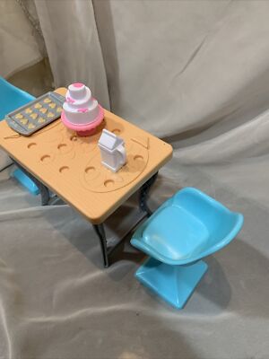 2015 Barbie Dream House Kitchen Table And Chairs Replacement Parts Model  CJR47