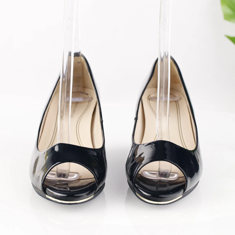 Zapato de vestir Cole Haan Grand Ambition para mujer talla 8 charol negro tacón de cuña Foto 2 de 4