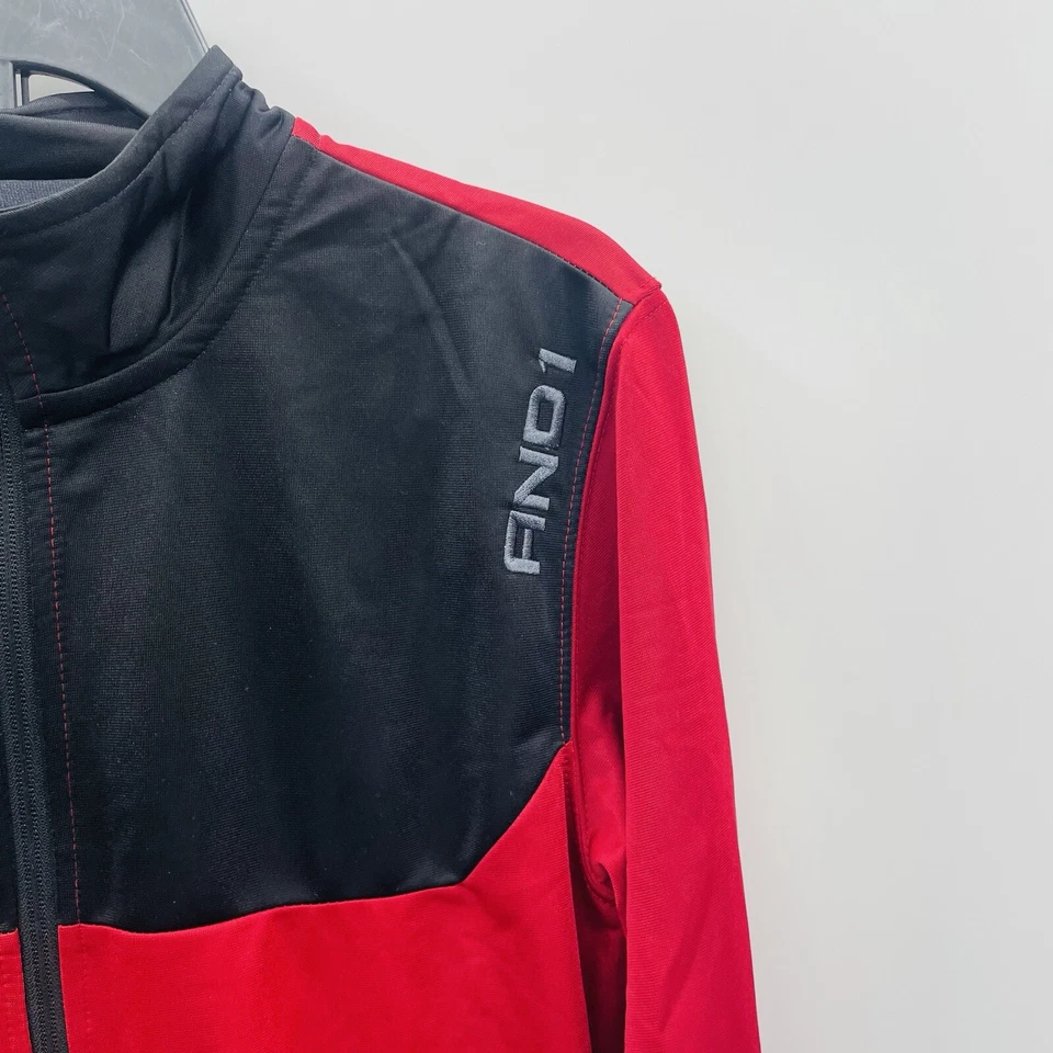 And1 Mens Size Small 2 Piece Active Tracksuit with Jacket and Pants in Black/Red - Image 3 of 4