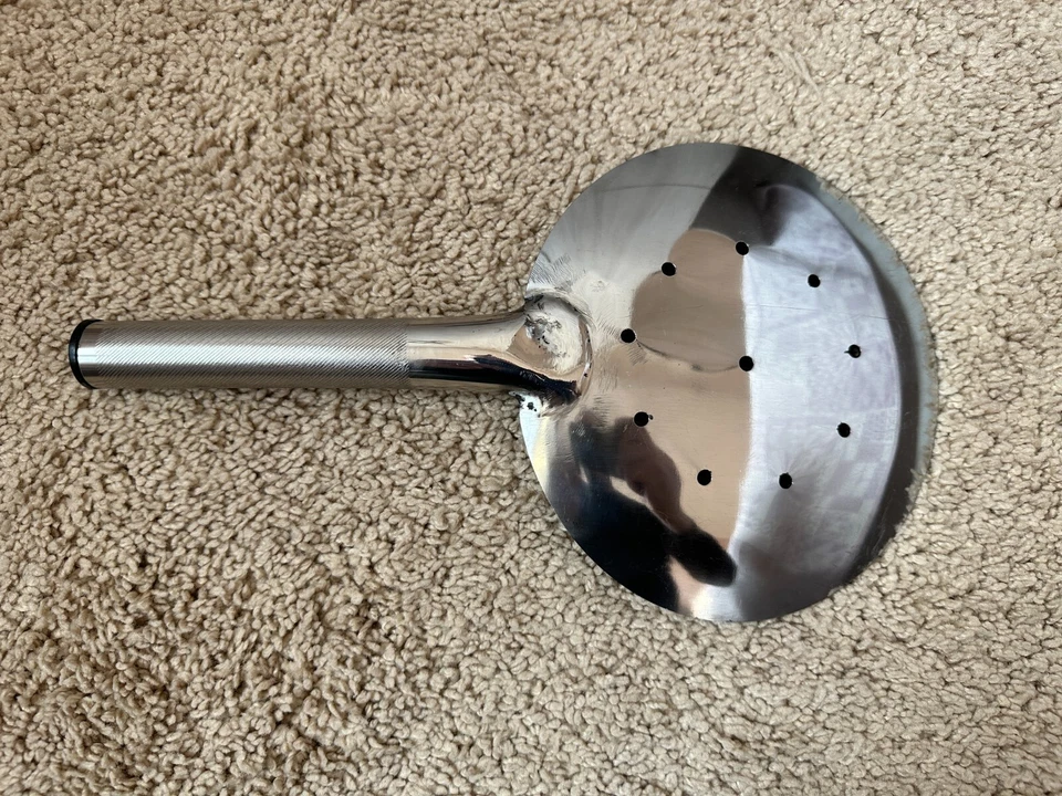 Uzbek Handmade Stainless Steel Skimmer / Lid/ Uzb (32 cm or 12.5 inch) - Image 2 of 4