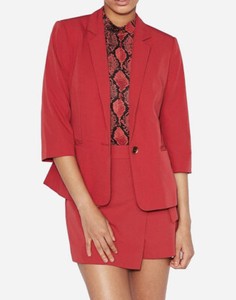cropped red blazer