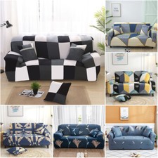 1~4 Seater Sofa Covers Slipcover Feather Marbled Elastic Settee Couch Protector