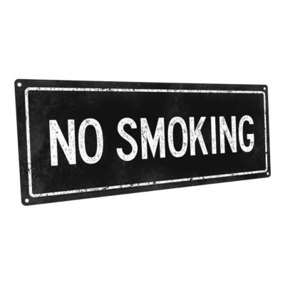 #ad Black No Smoking Metal Sign; Wall Decor for Home and Office $36.99