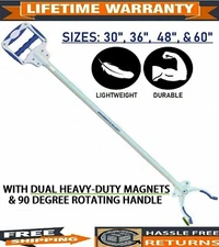 30", 36", 48" & 60" Dual Magnets Pick Up Tool Grabber Buddy Reacher Hand Grabber