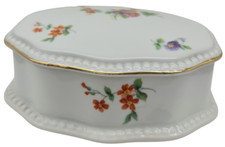 alte Rosenthal Deckel Dose Streublümchen Perlrand 2tlg. handgemalt 1919-35