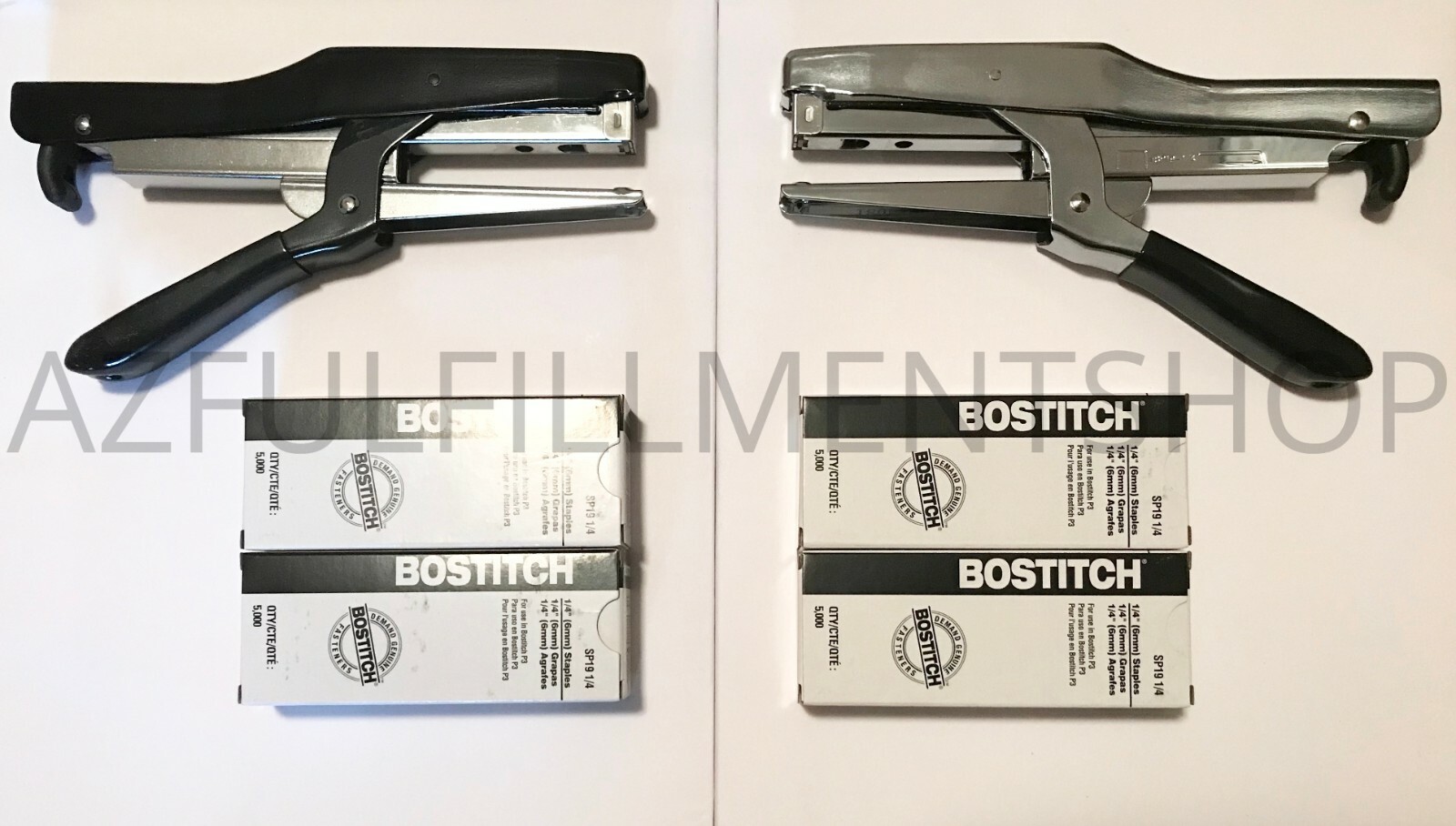 2 Bostitch P3 Staplers (P3 IND & P3 CHROME) + 4 Boxes of SP19 1/4 P3