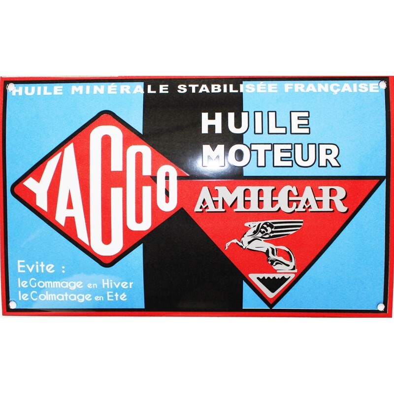 Plaque émaillée bombée YACCO AMILCAR collection émail d'art