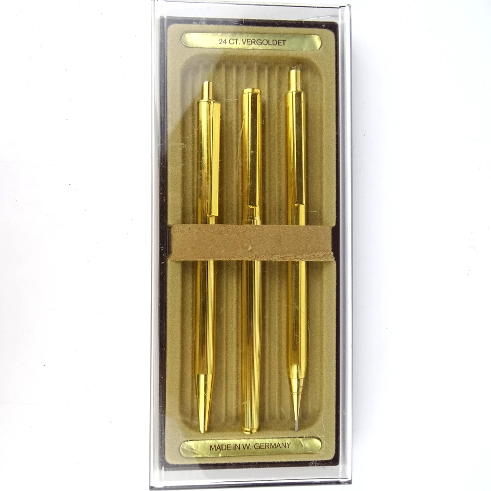 24ct vergoldet Schreibset Kugelschreiber Bleistift Selectip, Made in W.Germany - Bild 2 von 4