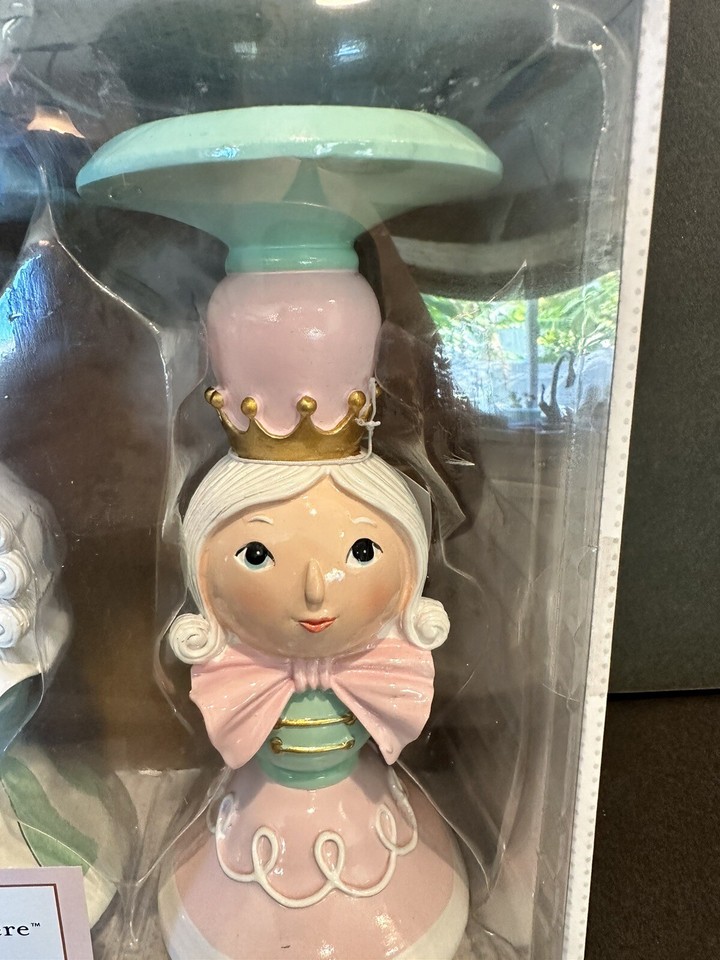 cupcakes and cashmere King & Queen Candle Holders Pastel Pink & Teal 8